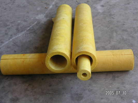 High Temperature Glass Wool Pipe Insulation For Construction , Fire Retardant