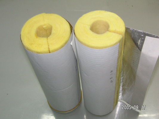 El papel de aluminio de las lanas de cristal hizo frente a conductividad termal del aislamiento del tubo 80 kg/m3